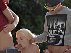 Blonde Teens Skinny Pool Threesome