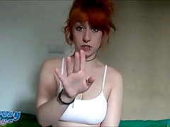 kinky redhead blows every inch of her friend's hard pecker before fingering
