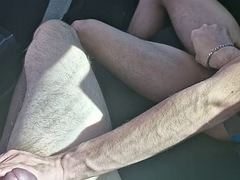 Hot cum with big cocks in the car covered each other with hot cum!