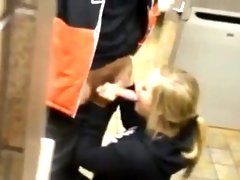 A public wc is a highly inspiring place for intercourse and for a super-cute blow-job