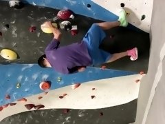 Cock Falls Out While Rock Climbing