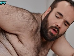 Dirty hairy gay nympho pounded in anal hole in doggy style
