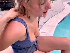 Fucking my neighbors wife by the pool