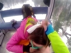 Crazy Fuck with Sexy Girl in the Lift at the Ski Resort POV Amateur Couple