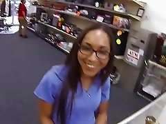 Nurse Joana sells panties and sucks cock