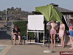 Two Goons Striptease Nude Publicly for All
