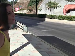 Very hot public fuck with long haired angel