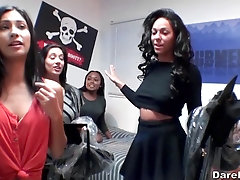 College sluts Jade Jantzen and Delilah Blue share a cock and a cumshot