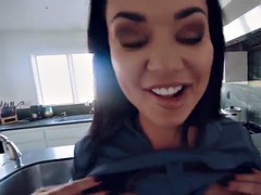Horny stepmom with big tits swallowed stepsons cock