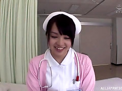 sexy Asian nurse adores fuck in all poses on the table in the hospital