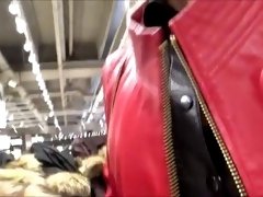 sexy bitch in chastity shopping in Milan