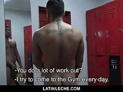 natural latino bb in gym shower