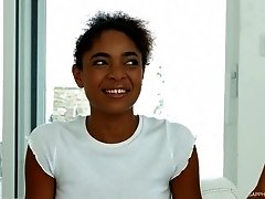 Backstage interview with an ebony teen solo model Luna Corazon